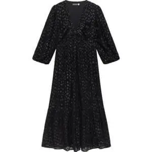 Mint Velvet Black Jacquard Maxi Dress